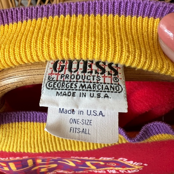 Guess Vintage 1990s Knitwear Goes Mad For Plaid Mock Neck Sweatshirt - Picture 7 of 8